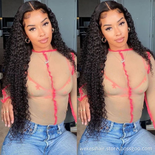 Swiss 180 Density Hd Perruque Cheveux Humains Curly Front Mink Wholesale 100% Unprocessed Frontal Lace Human Brazilian Hair Wigs